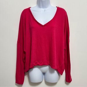 Anthropologie Pink Dina V-neck Top Size Large